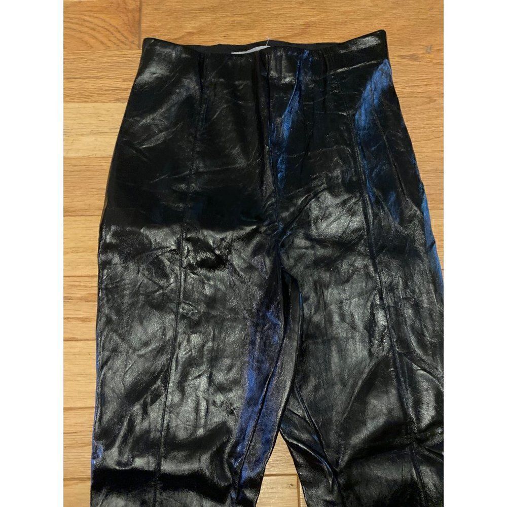 ASOS, women’s black faux leather high rise skinny pants with side zip sz 6 - Picture 3 of 10